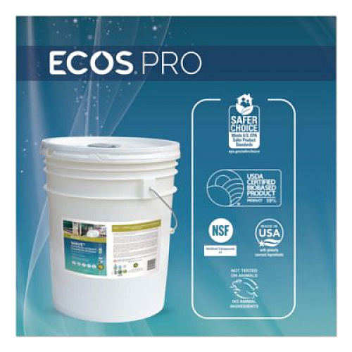 ECOS PRO Wave Commercial Automatic Dishwasher Detergent, Free and Clear, 5 gal Pail (PL944005)
