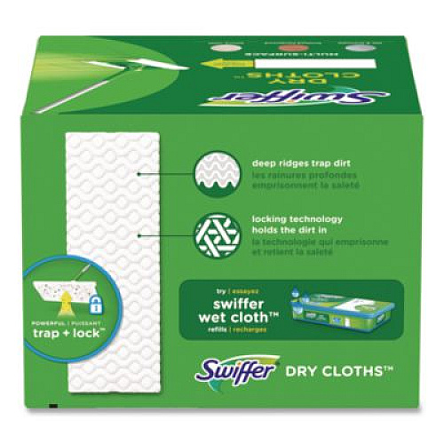 Swiffer Dry Refill Cloths, 10.63 x 8, White, 32/Box, 4 Boxes/Carton (21457)
