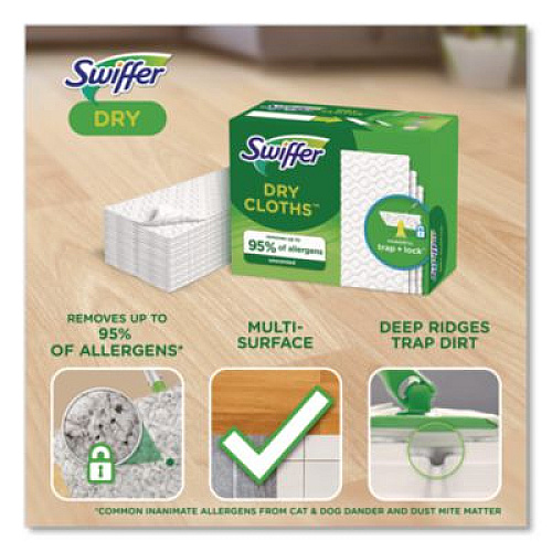 Swiffer Dry Refill Cloths, 10.63 x 8, White, 32/Box, 4 Boxes/Carton (21457)