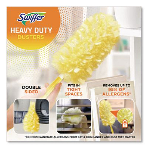 Swiffer Heavy Duty Dusters with Extendable Handle, 14" to 3 ft Handle, 1 Handle and 3 Dusters/Kit (82074)