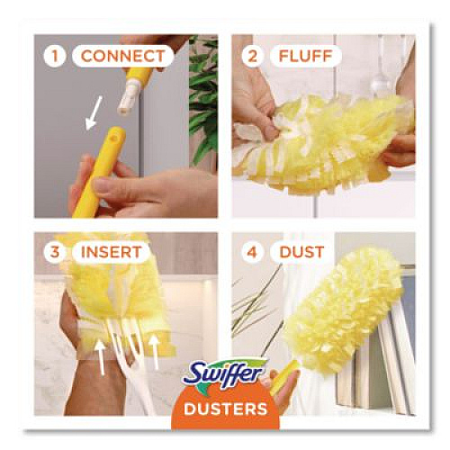 Swiffer Heavy Duty Dusters with Extendable Handle, 14" to 3 ft Handle, 1 Handle and 3 Dusters/Kit (82074)