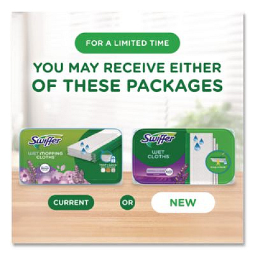 Swiffer Wet Refill Cloths, 10 x 8, Lavender Vanilla and Comfort, White, 36/Carton (55311)
