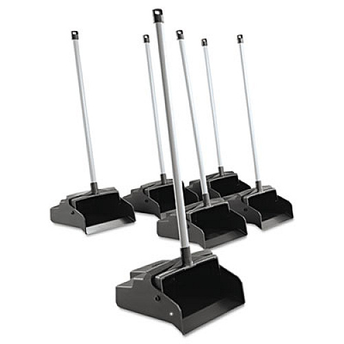 Impact LobbyMaster Plastic Dust Pan, 12w x 37h, Plastic, Black Pan/White Handle (2600)