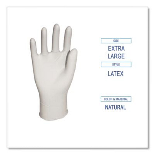Boardwalk General-Purpose Latex Gloves, Powder-Free, X-Large, 4.4 mil Thick, 9.5" Long, Natural, 100/Box, 10 Boxes/Carton (345XLCT)