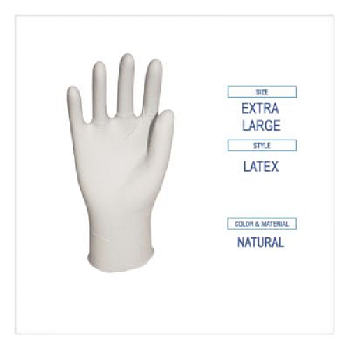 Boardwalk General-Purpose Latex Gloves, Powder-Free, X-Large, 4.4 mil Thick, 9.5" Long, Natural, 100/Box (345XLBX)