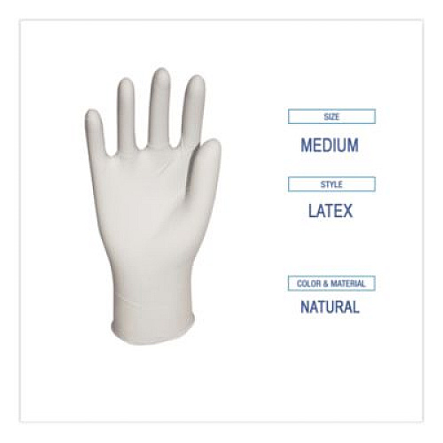 Boardwalk General-Purpose Latex Gloves, Powder-Free, Medium, 4.4 mil Thick, 9.5" Long, Natural, 100/Box, 10 Boxes/Carton (345MCT)