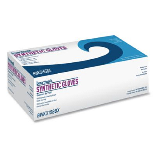 Boardwalk Powder-Free Synthetic Vinyl Gloves, Small, 4 mil Thick, 9.5" Long, Cream, 100/Box, 10 Boxes/Carton (315SCT)