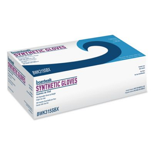 Boardwalk Powder-Free Synthetic Vinyl Gloves, Small, 4 mil Thick, 9.5" Long, Cream, 100/Box (315SBX)