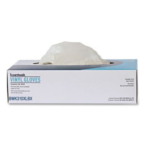 Boardwalk Powder-Free Synthetic Examination Vinyl Gloves, X-Large, 5 mil Thick, 9.5" Long, Cream, 100/Box, 10 Boxes/Carton (310XLCT)