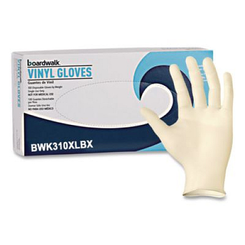 Boardwalk Powder-Free Synthetic Examination Vinyl Gloves, X-Large, 5 mil Thick, 9.5" Long, Cream, 100/Box, 10 Boxes/Carton (310XLCT)
