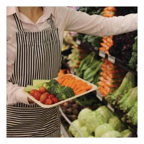 World Centric Laminated Fiber Meat and Produce Trays, PLA Lined, PFAS Free, 8.2 x 5.7 x 0.7, Natural, Paper, 500/Carton (TRSC2SLLF)
