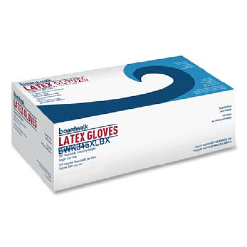 Boardwalk General-Purpose Latex Gloves, Powder-Free, X-Large, 4.4 mil Thick, 9.5" Long, Natural, 100/Box, 10 Boxes/Carton (345XLCT)