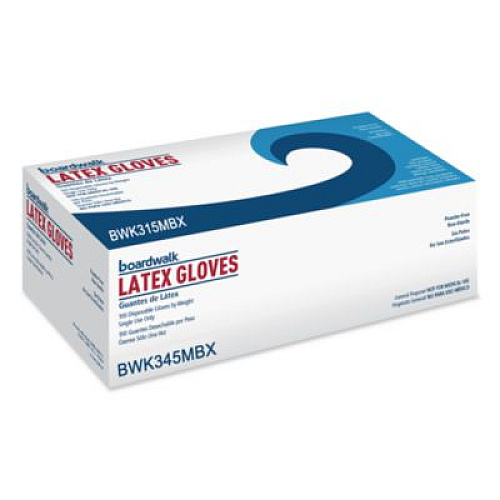 Boardwalk General-Purpose Latex Gloves, Powder-Free, Medium, 4.4 mil Thick, 9.5" Long, Natural, 100/Box, 10 Boxes/Carton (345MCT)