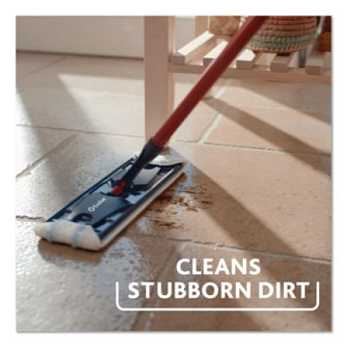 O-Cedar H2Pro Flat Mop System, 9.25 x 4.38 White/Blue Microfiber Head, Up to 56" Black/Red Handle (175765)