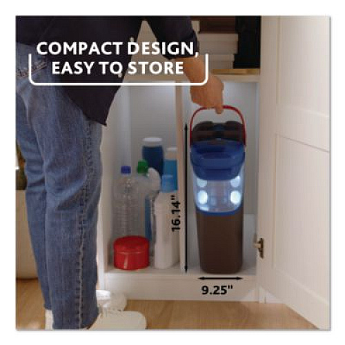 O-Cedar H2Pro Flat Mop System, 9.25 x 4.38 White/Blue Microfiber Head, Up to 56" Black/Red Handle (175765)