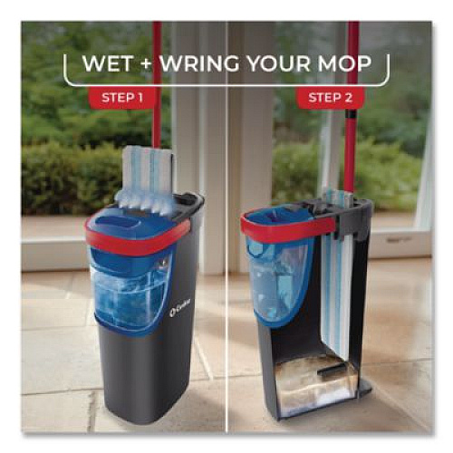 O-Cedar H2prO Flat Mop Head Replacement, 9.25 x 4.38, Blue/White, 2/Pack (175782)
