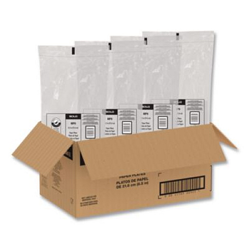 SOLO Compostable Paper Dinnerware, ProPlanet Seal, Plate, 8.5" dia, White, 500/Carton (MP9PLANET)