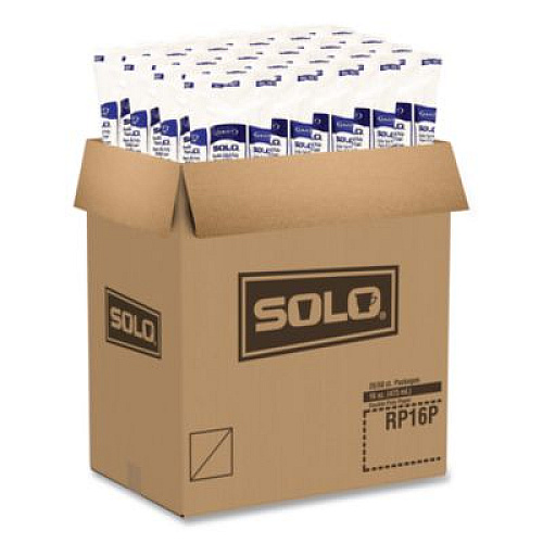 SOLO Double Sided Poly (DSP) Paper Cold Cups, 16 oz, White, 50 Cups/Sleeve, 20 Sleeves/Carton (RP16P2050)