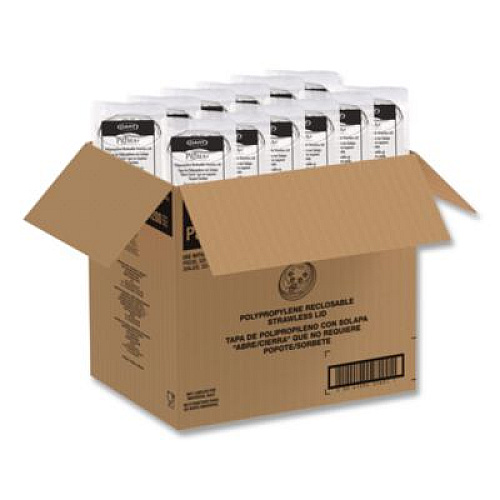 Dart Prima Strawless Plastic Lids, Fits 30 oz to 32 oz Cold Cups, Clear, 100/Sleeve, 12 Sleeves/Carton (P3032RSL)
