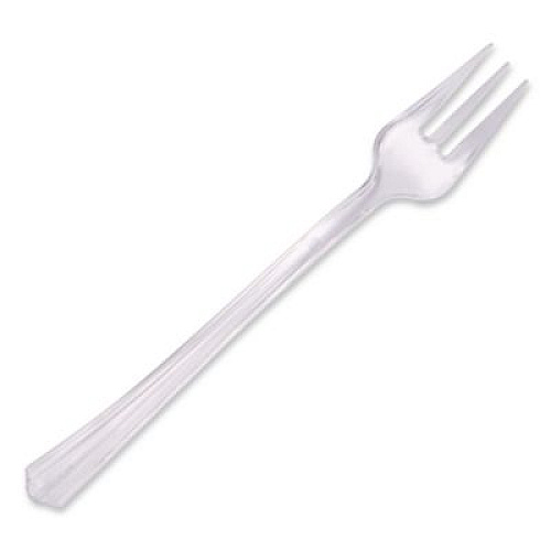 WNA Petites Mini Utensils, Medium Duty, Petite Tasting Fork, Plastic, Clear, 500/Carton (APTFKCL)