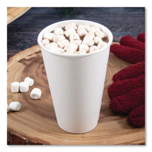 SOLO Thermoguard Insulated Paper Hot Cups, 16 oz, White Sustainable Forest Design, 30/Pack (DWTG16W)