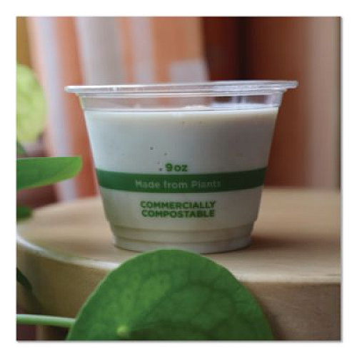 World Centric PLA Clear Cold Cups, 9 oz, Plastic, Clear, 1,000/Carton (CPCS9Q)