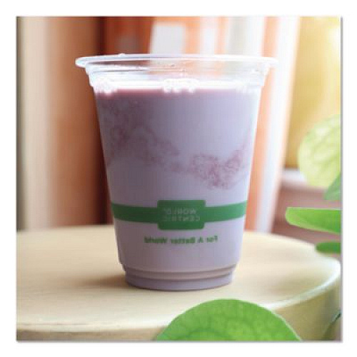 World Centric PLA Clear Cold Cups, 12 oz, Plastic, Clear, 1,000/Carton (CPCS12)