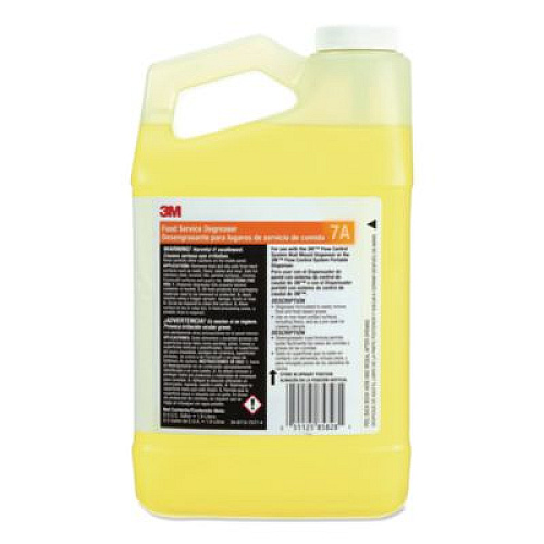 3M Food Service Degreaser Concentrate 7A, 0.5 gal Bottle, 4/Carton