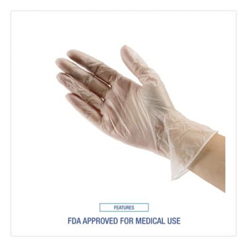 Boardwalk Exam Vinyl Gloves, Powder-Free, Medium, 3.6 mil Thick, 9.5" Long, Clear, 100/Box, 10 Boxes/Carton (361MCT)