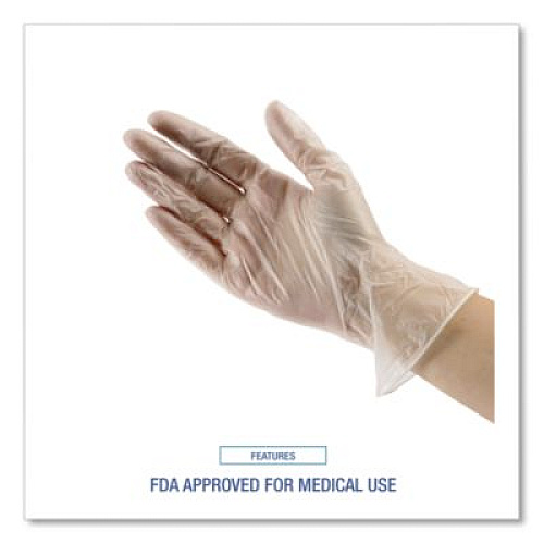 Boardwalk General Purpose Vinyl Gloves, Powder-Free, Medium, 2.6 mil Thick, 9.5" Long, Clear, 100/Box, 10 Boxes/Carton (365MCT)