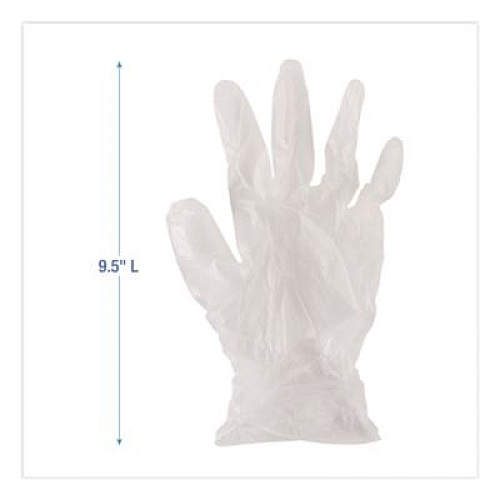 Boardwalk Exam Vinyl Gloves, Powder-Free, Large, 3.6 mil Thick, 9.5" Long, Clear, 100/Box (361LBX)