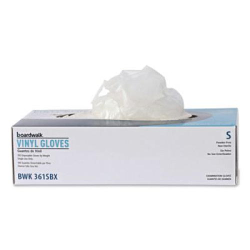 Boardwalk Exam Vinyl Gloves, Powder-Free, Large, 3.6 mil Thick, 9.5" Long, Clear, 100/Box, 10 Boxes/Carton (361LCT)