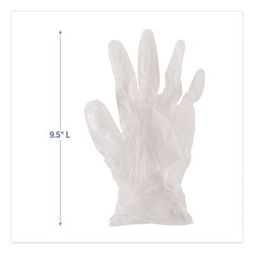 Boardwalk Exam Vinyl Gloves, Powder-Free, Large, 3.6 mil Thick, 9.5" Long, Clear, 100/Box, 10 Boxes/Carton (361LCT)