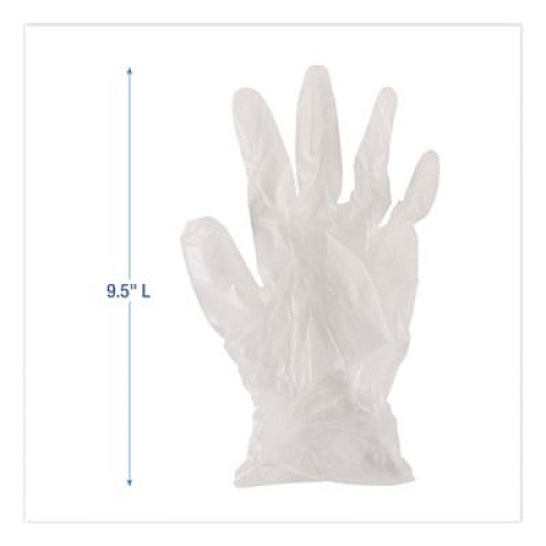 Boardwalk Exam Vinyl Gloves, Powder-Free, Medium, 3.6 mil Thick, 9.5" Long, Clear, 100/Box (361MBX)