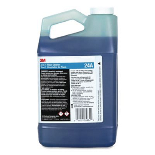 3M 3-in-1 Floor Cleaner Concentrate 24A, Fresh Scent, 0.5 gal Bottle, 4/Carton