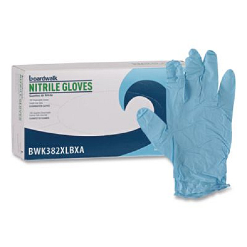 Boardwalk Disposable Examination Nitrile Gloves, Powder-Free, X-Large, 5 mil Thick, 9.5" Long, Blue, 100/Box, 10 Boxes/Carton (382XLCTA)