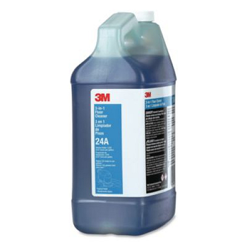 3M 3-in-1 Floor Cleaner Concentrate 24A, Fresh Scent, 0.5 gal Bottle, 4/Carton