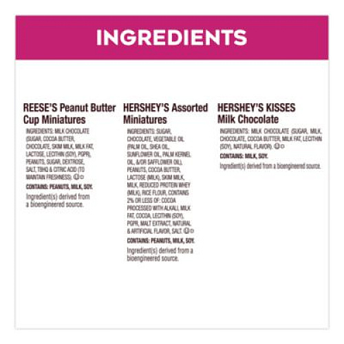 Hershey's Milk Chocolate Candy Mini Assortment, 32.9 oz Bag, 122 Individually Wrapped Chocolates (22002588)