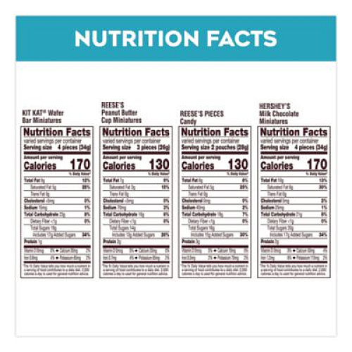 Hershey's Milk Chocolate Candy Mini Assortment, 60.1 oz Bag, 2/Carton (60004184)