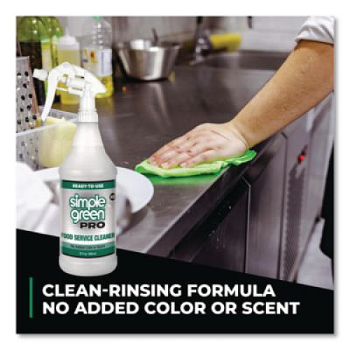 Simple Green Pro Food Service Cleaner Ready-To-Use, 32 oz Spray Bottle, 12/Carton (0601032)