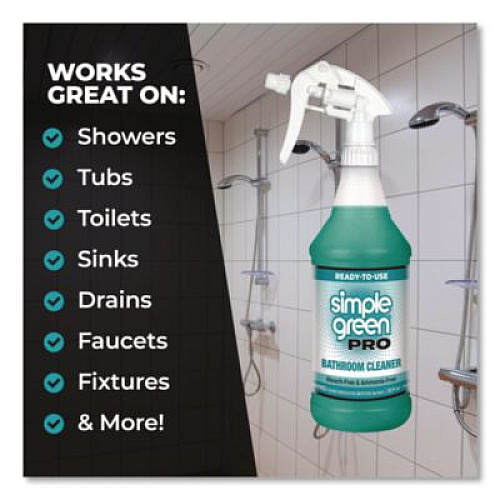 Simple Green Pro Bathroom Cleaner Ready-To-Use, 32 oz Spray Bottle, 12/Carton (1751032)