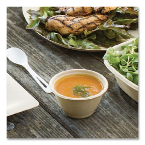 World Centric Fiber Barrel Bowls, 12 oz, 4.5" Diameter x 2.5" h, Natural, Paper, 500/Carton (BBSC12NLFP)