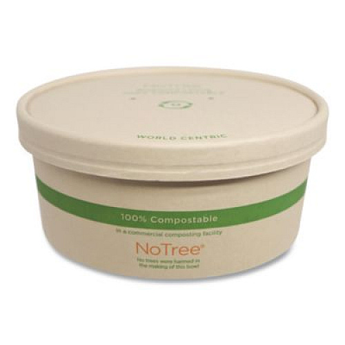 World Centric Paper Lids for Bowls. 5.9" Diameter, Natural, 300/Carton (BOLNT24W)