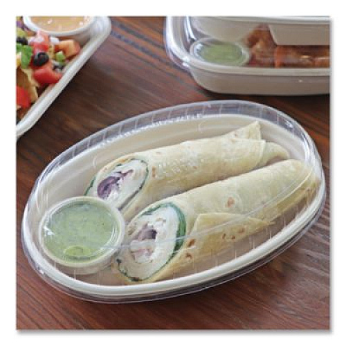 World Centric Fiber Bowls, Burrito Bowl, 32 oz, 9.7 x 5.3 x 1.6, Natural, Paper, 300/Carton (BOSCUBBLFP)