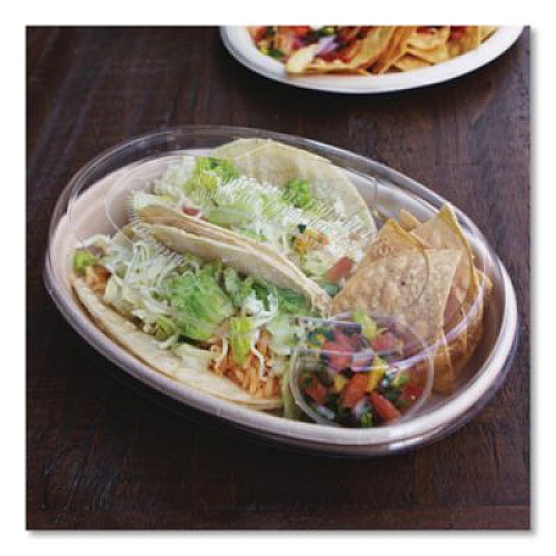 World Centric PLA Lids for Fiber Burrito Bowls, 8" Diameter, Clear, Plastic, 400/Carton (BOLCSUBBS)