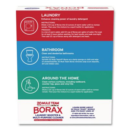 Dial 20 Mule Team Borax All Laundry Booster, Powder, 4 lb Box, 6 Boxes/Carton (00201)