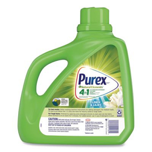Purex Ultra Natural Elements HE Liquid Detergent, Linen and Lilies, 150 oz Bottle, 4/Carton (01134)