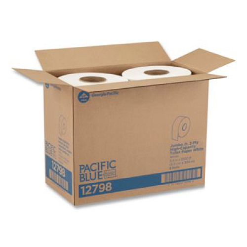 Georgia Pacific Professional envision Jumbo Jr. Bathroom Tissue Roll, Septic Safe, 2-Ply, 3.3" x 1,000 ft, White, 8 Rolls/Carton (12798)