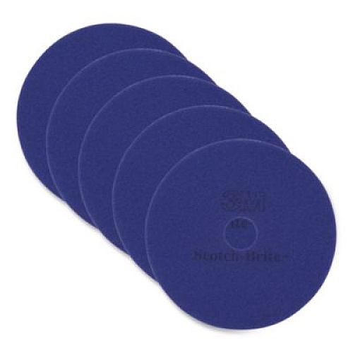 Scotch-Brite Clean and Shine Pad, 13" Diameter, Brown/Yellow, 5/Carton (09549)