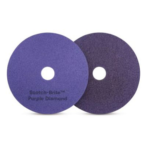 Scotch-Brite Clean and Shine Pad, 13" Diameter, Brown/Yellow, 5/Carton (09549)